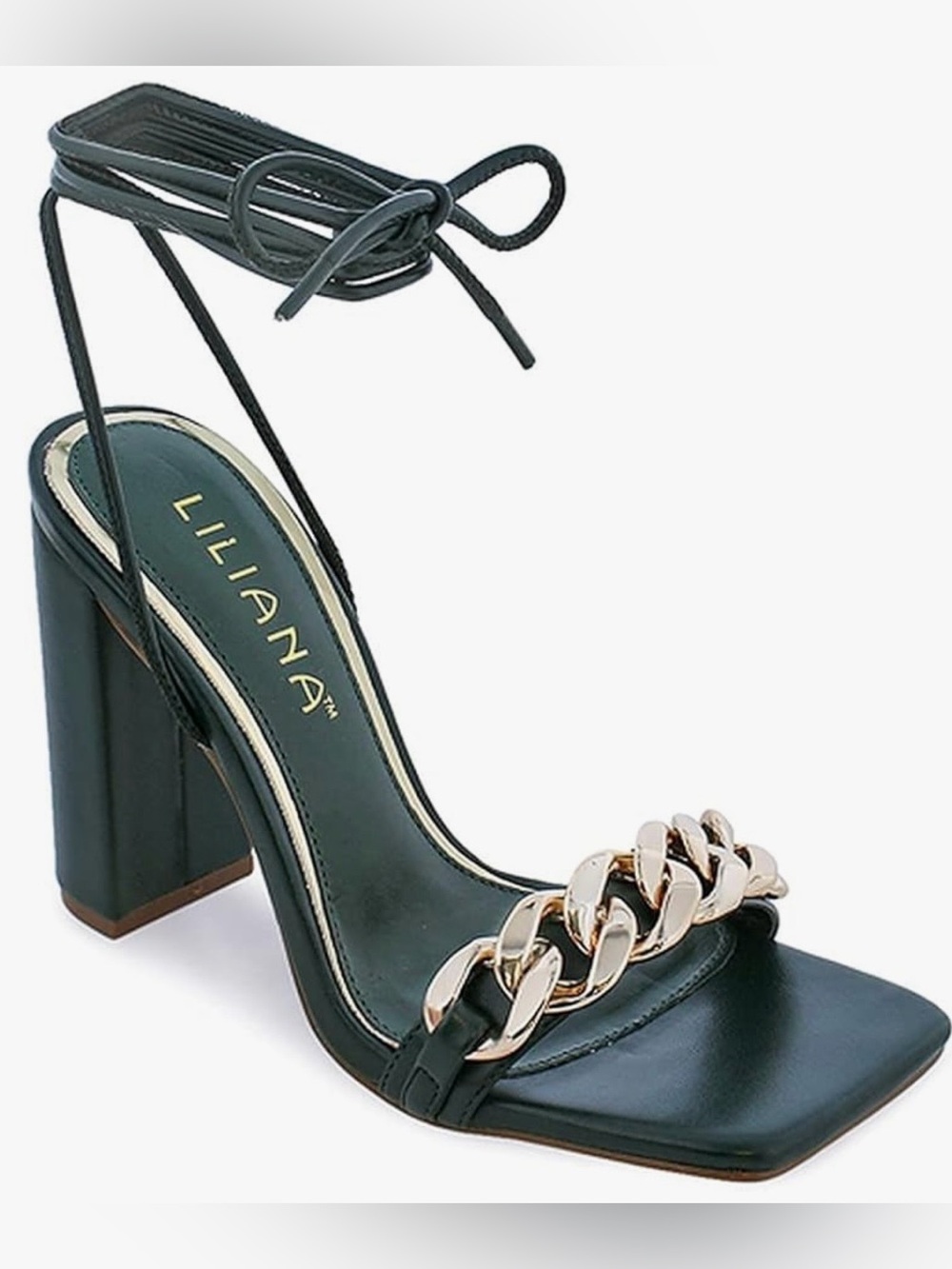 Black - Size 7.5 - Women Style Mable-17 Chunky - High Heel Sandals -By Liliana